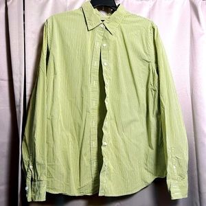 Button down shirt heavy material 2 buttons on sleeve size 14 made by Lands End